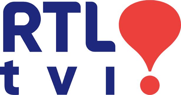 The corporate logo for RTL TVI featuring blue text and a distinctive red exclamation mark icon representing media identity
